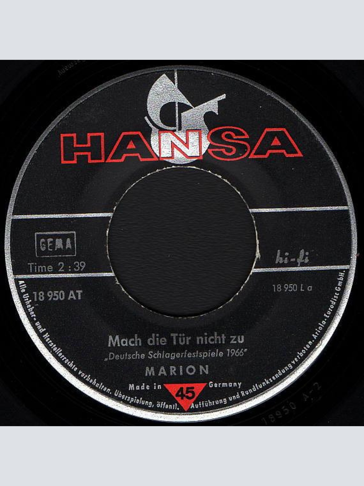 Vinyl / Marion* - Mach Nicht Die Tür Zu