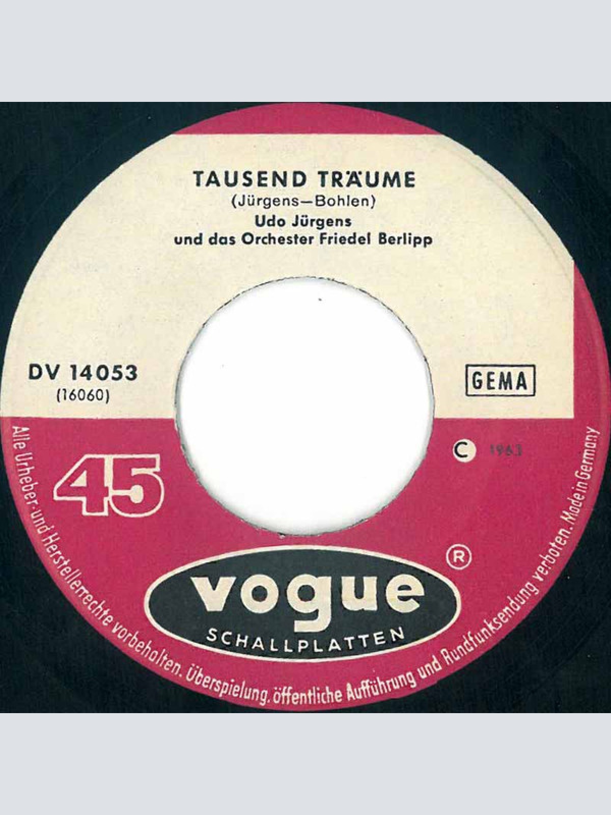 Vinyl / Udo Jürgens - Kiss Me Quick / Tausend Träume