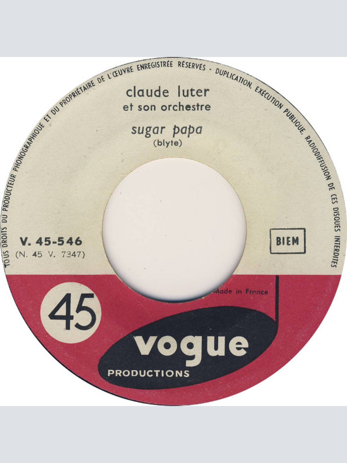 Vinyl / Claude Luter Et Son Orchestre - Sugar Papa