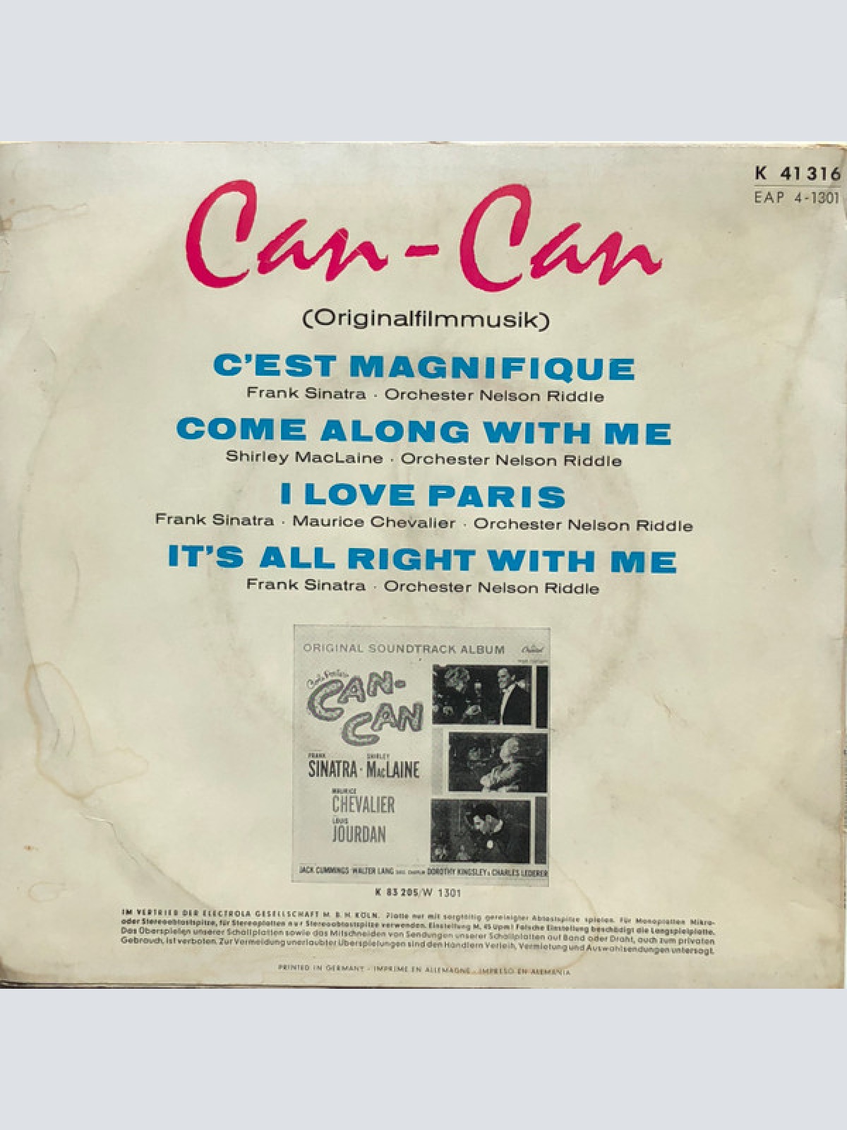 Vinyl / Frank Sinatra, Shirley MacLaine and Maurice Chevalier - Cole Porter's Can-Can