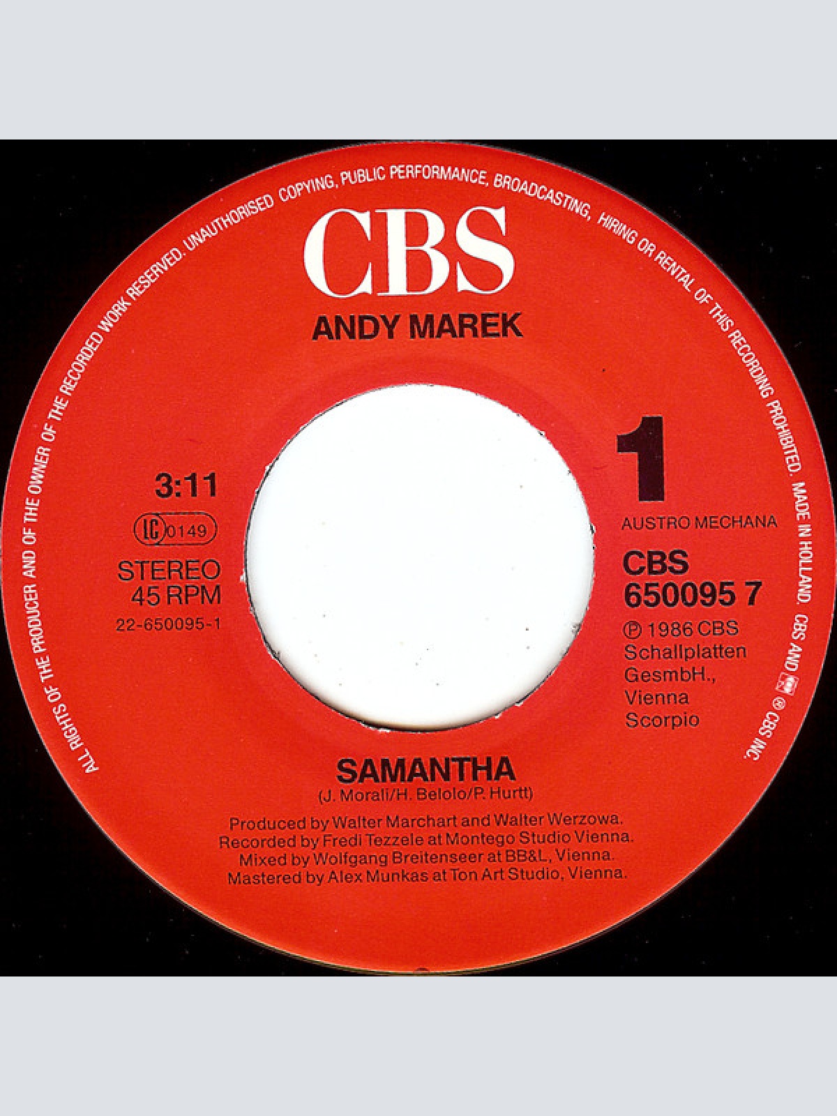 Vinyl / Andy Marek - Samantha