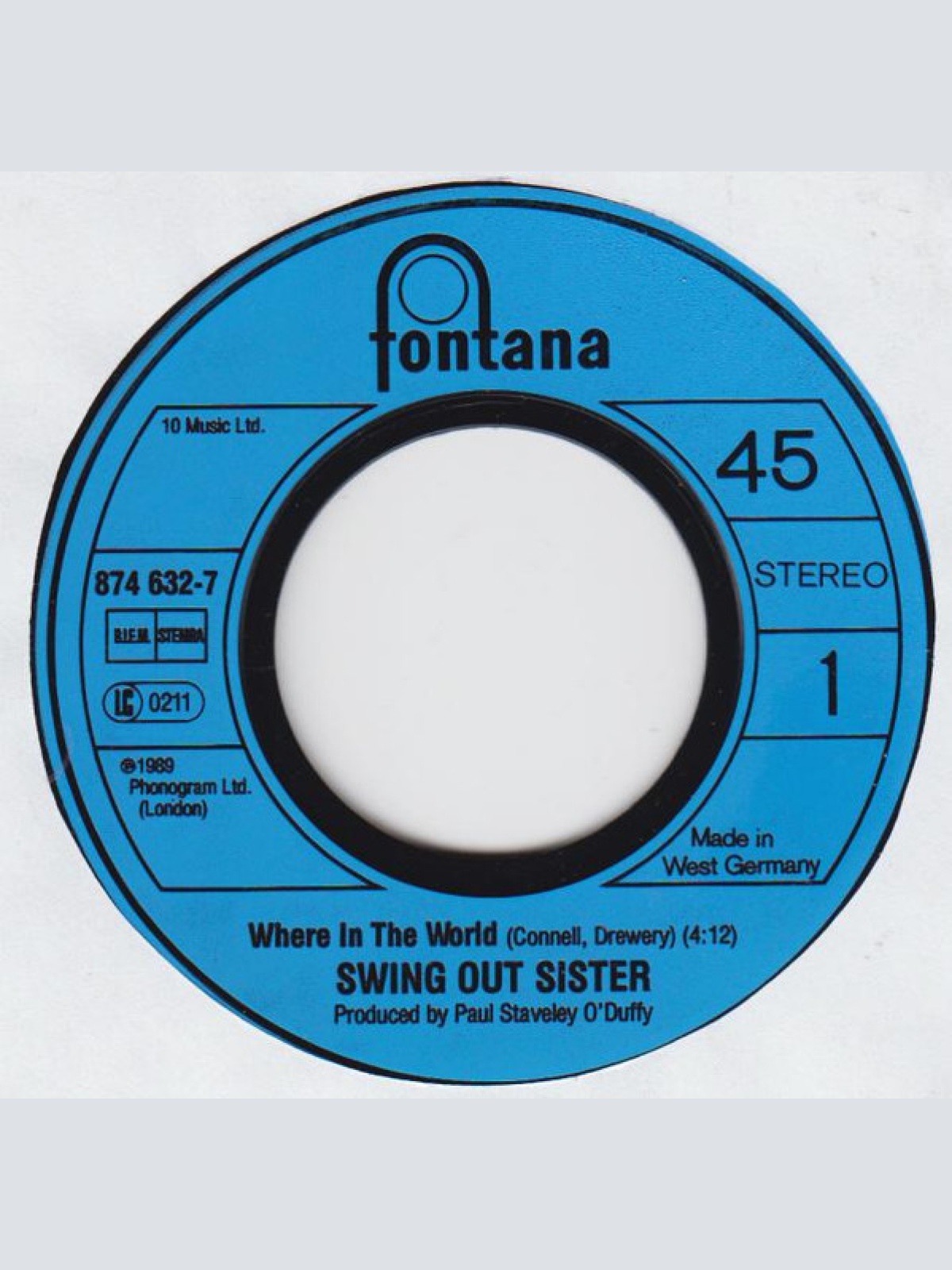 Vinyl / Swing Out Sister - Where In The World