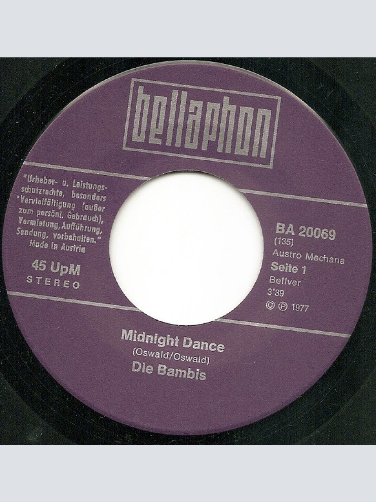 Vinyl / Die Bambis* - Midnight Dance