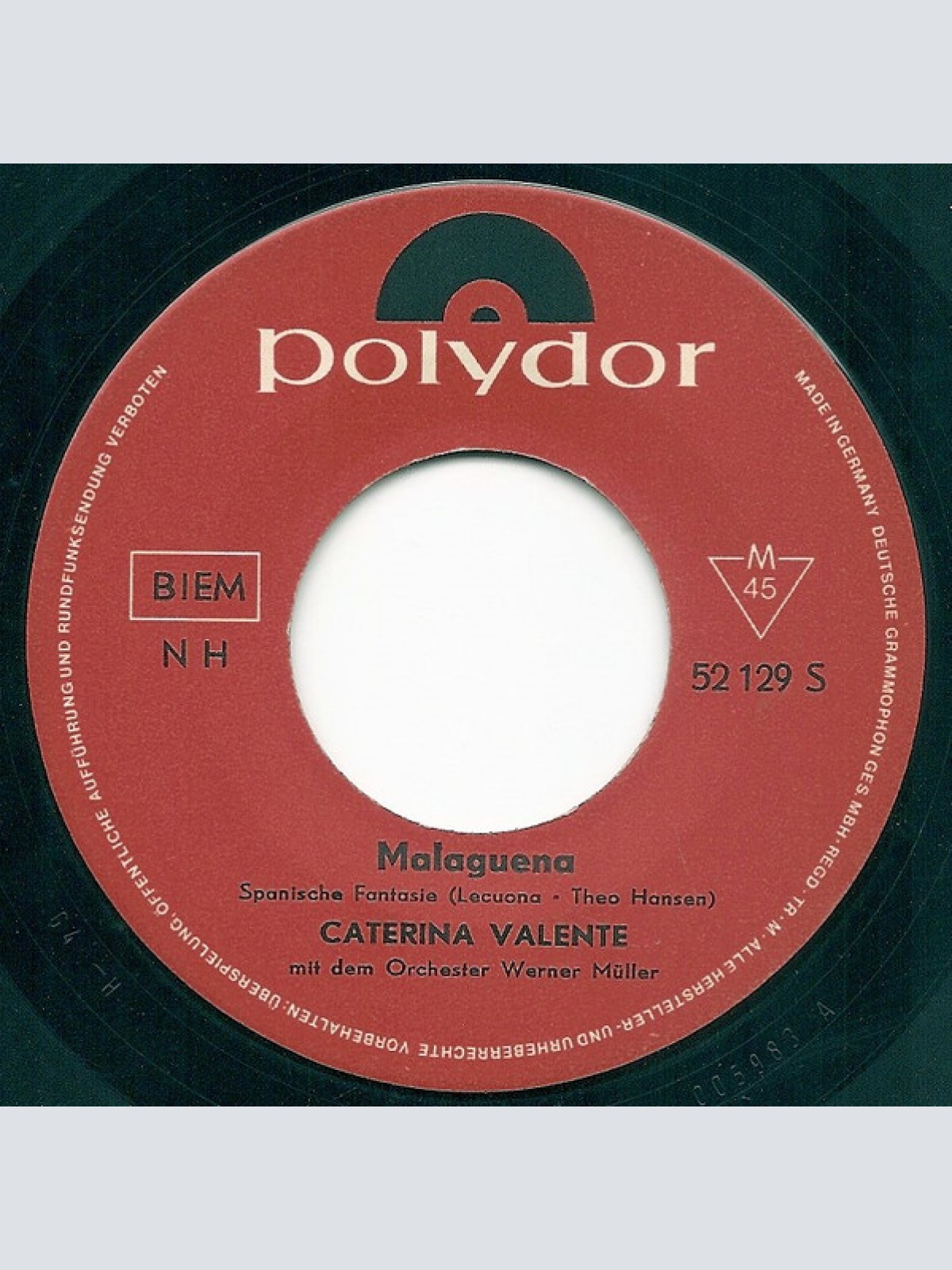 Vinyl / Caterina Valente - Schwarze Engel / Malaguena