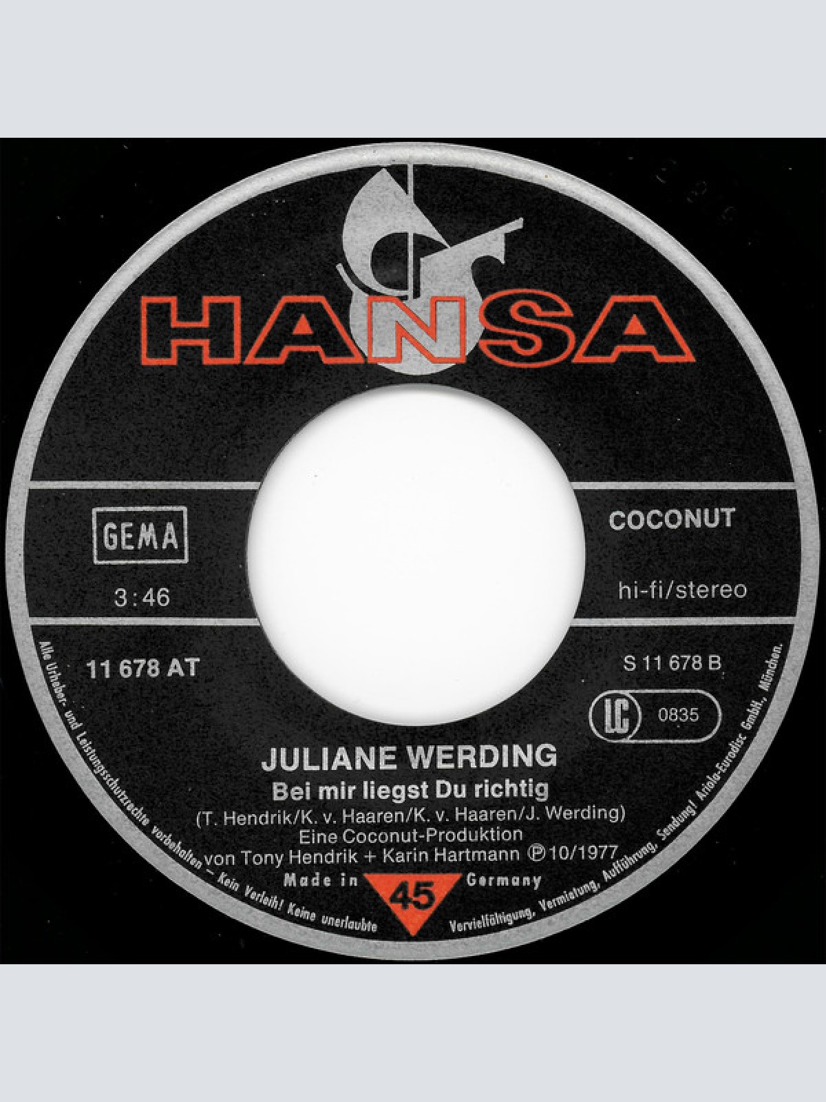 Vinyl / Juliane Werding - Oh Mann, Oh Mann, Wo Hat Der Mann Nur Seine Augen