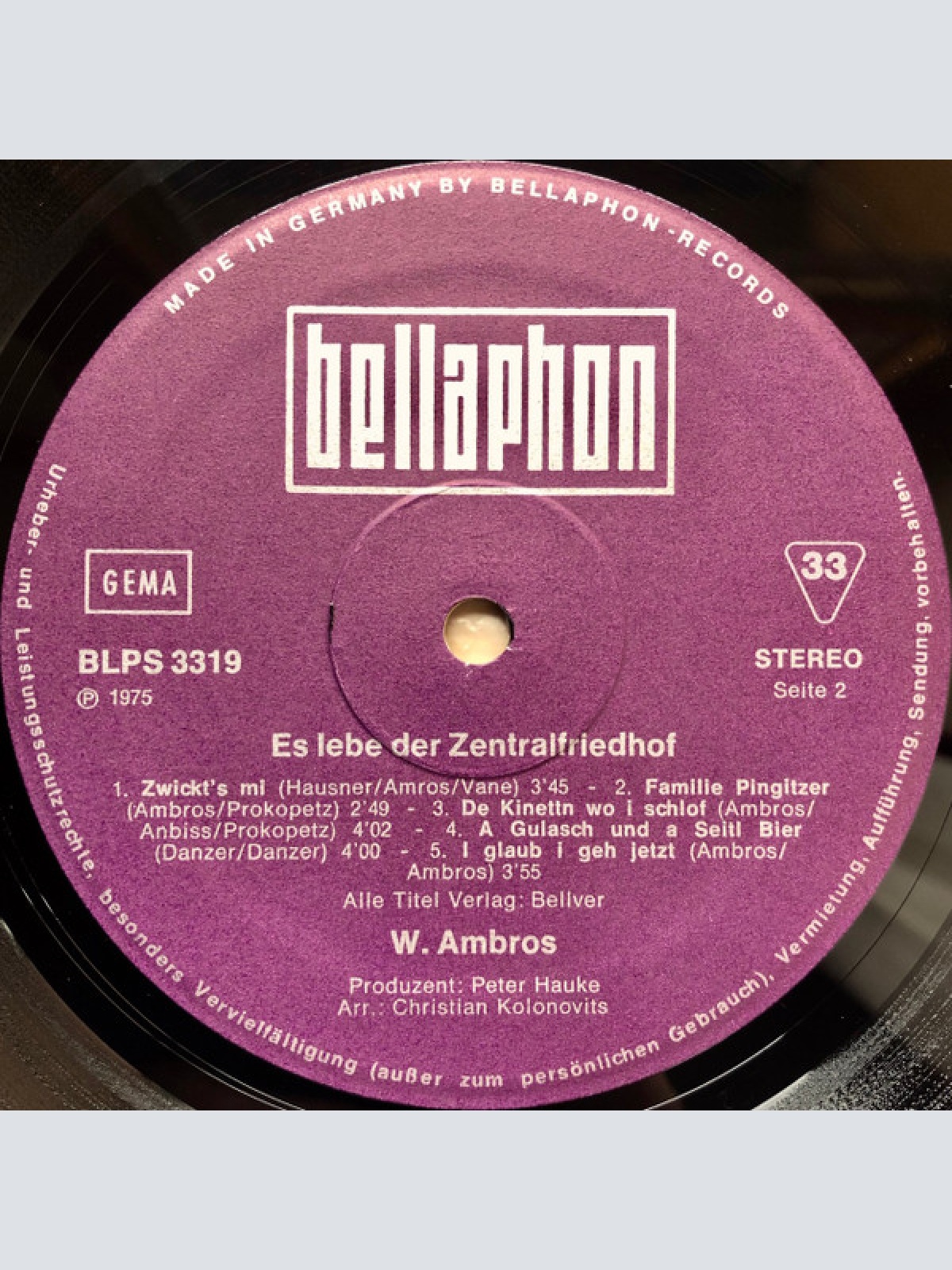 Vinyl / W. Ambros* - Es Lebe Der Zentralfriedhof