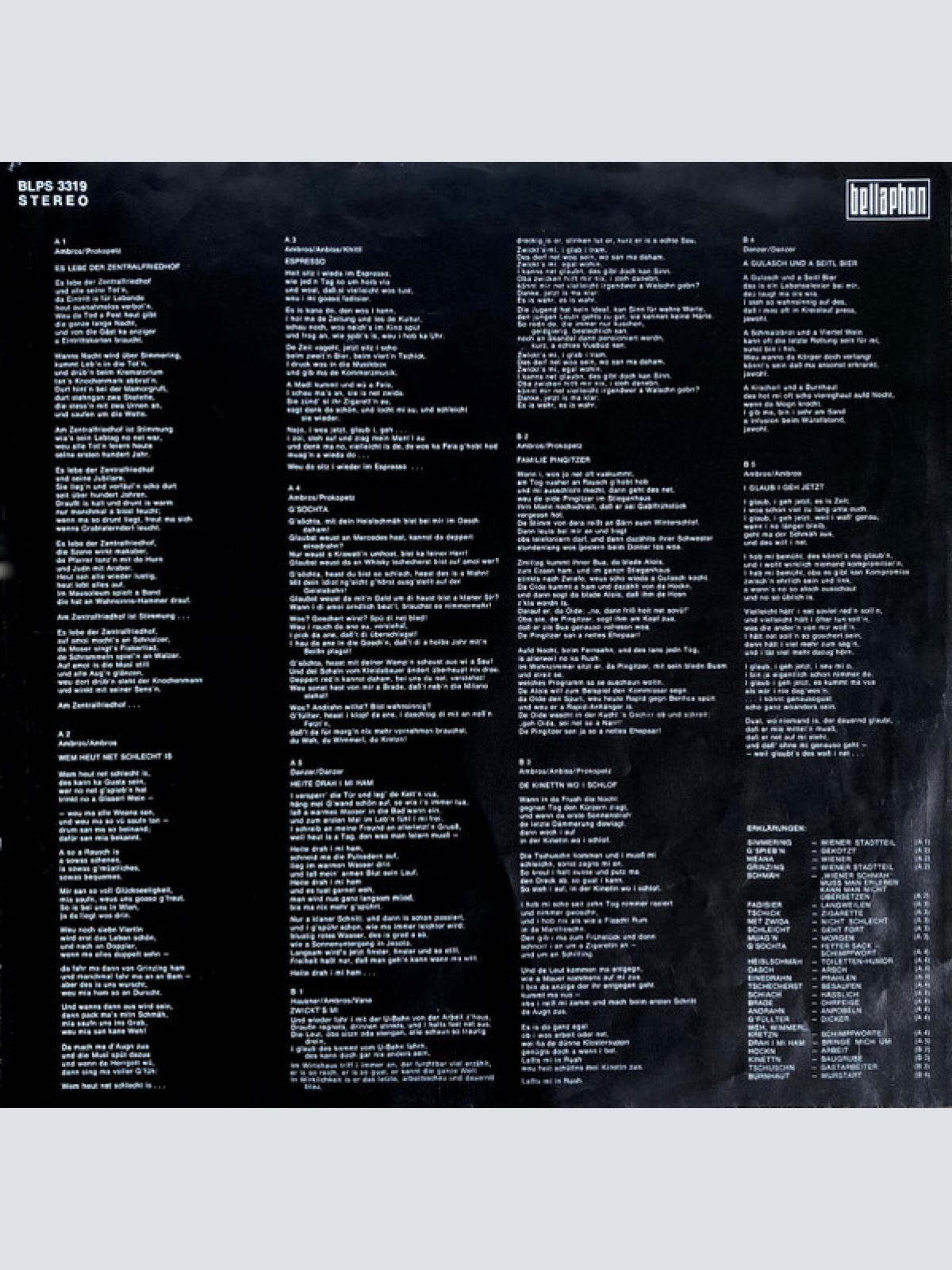 Vinyl / W. Ambros* - Es Lebe Der Zentralfriedhof