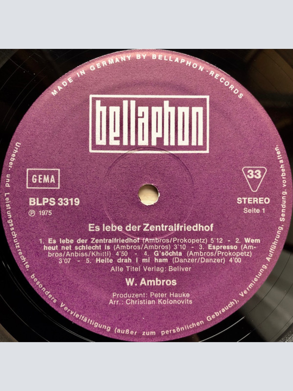Vinyl / W. Ambros* - Es Lebe Der Zentralfriedhof