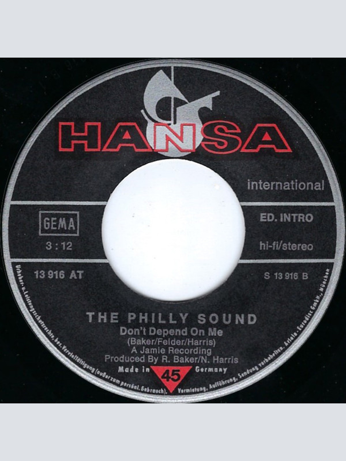 Vinyl / The Philly Sound - Waitin For The Rain / Don't Depend On Me