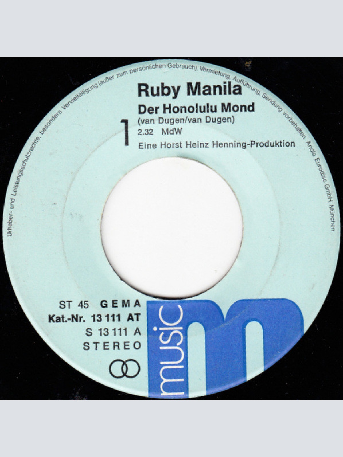 Vinyl / Ruby Manila - Der Honolulu Mond