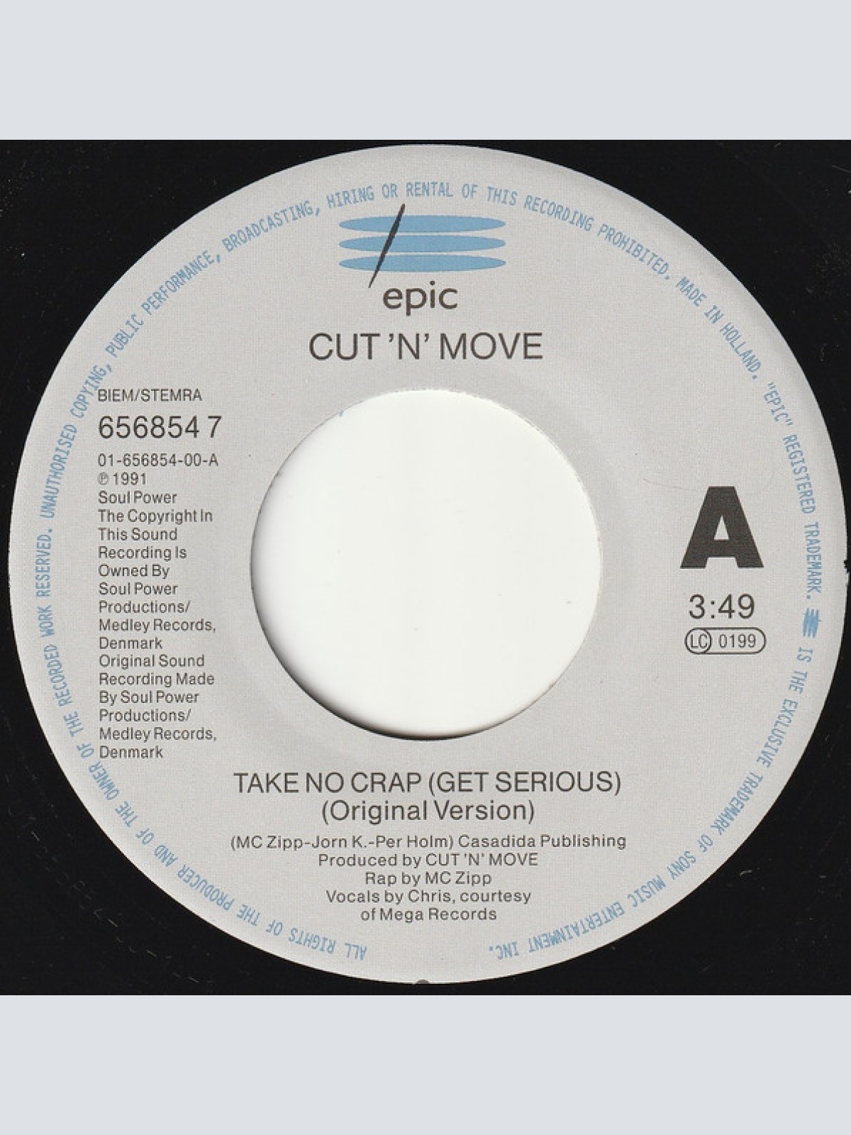 Vinyl / Cut 'N' Move - Take No Crap (Get Serious)