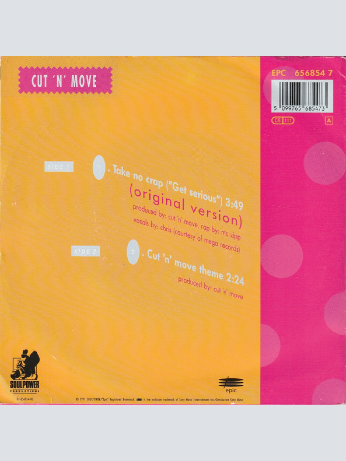 Vinyl / Cut 'N' Move - Take No Crap (Get Serious)