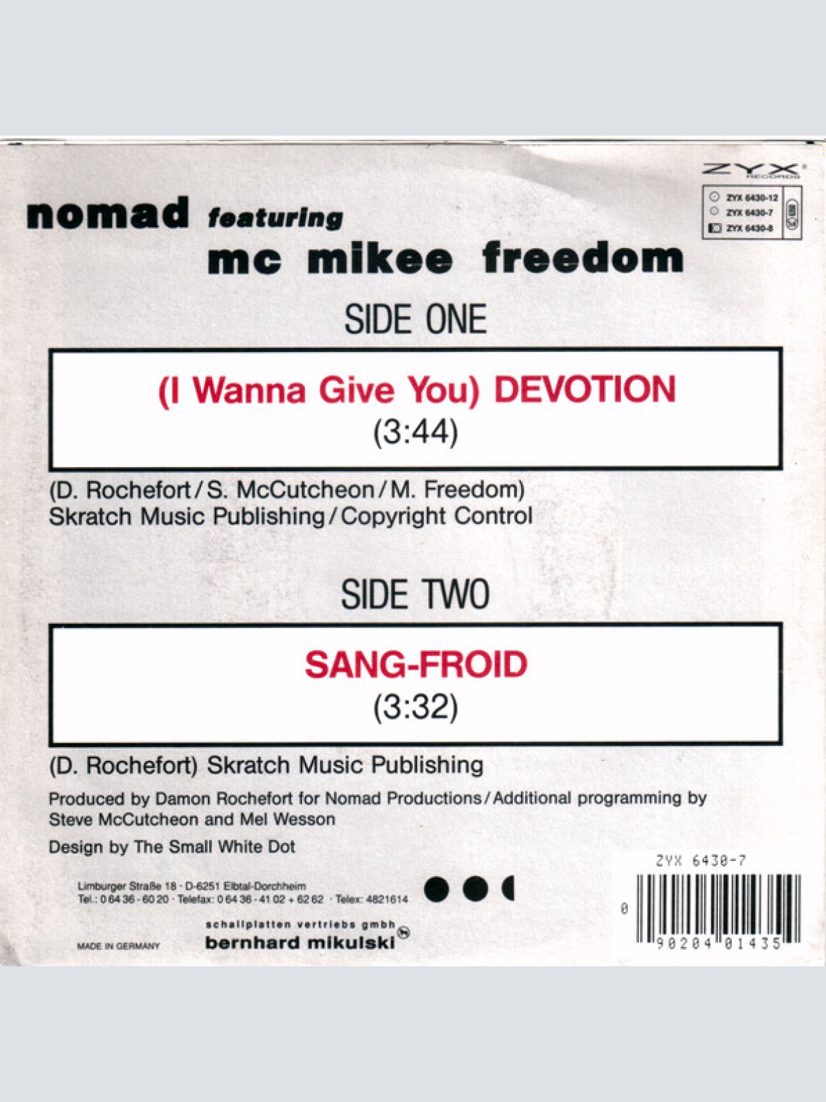 Vinyl / Nomad Featuring MC Mikee Freedom - (I Wanna Give You) Devotion
