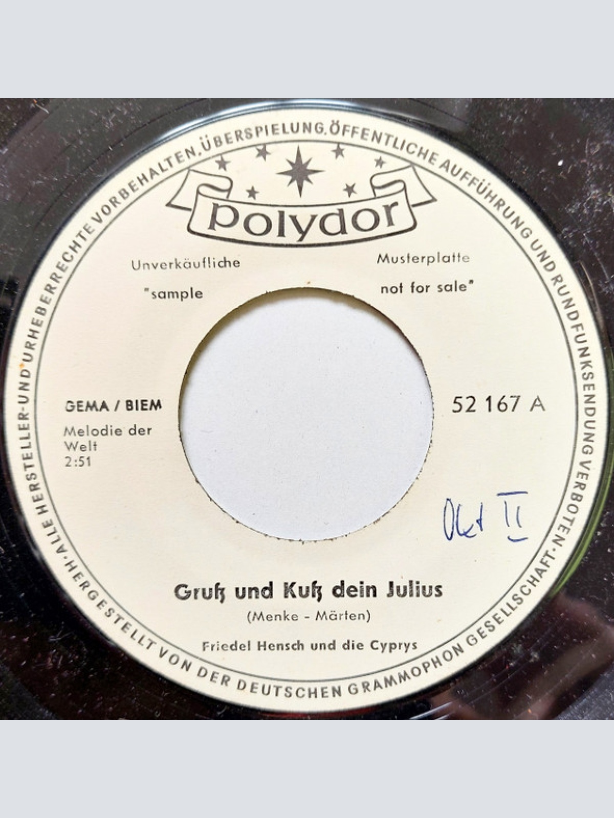 Vinyl / Friedel Hensch Und Die Cyprys - Gruß Und Kuß Dein Julius