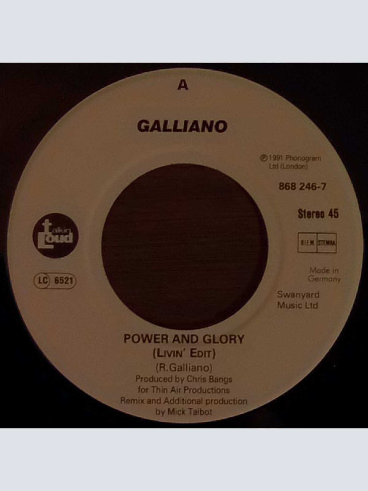 Vinyl / Galliano - Power And Glory
