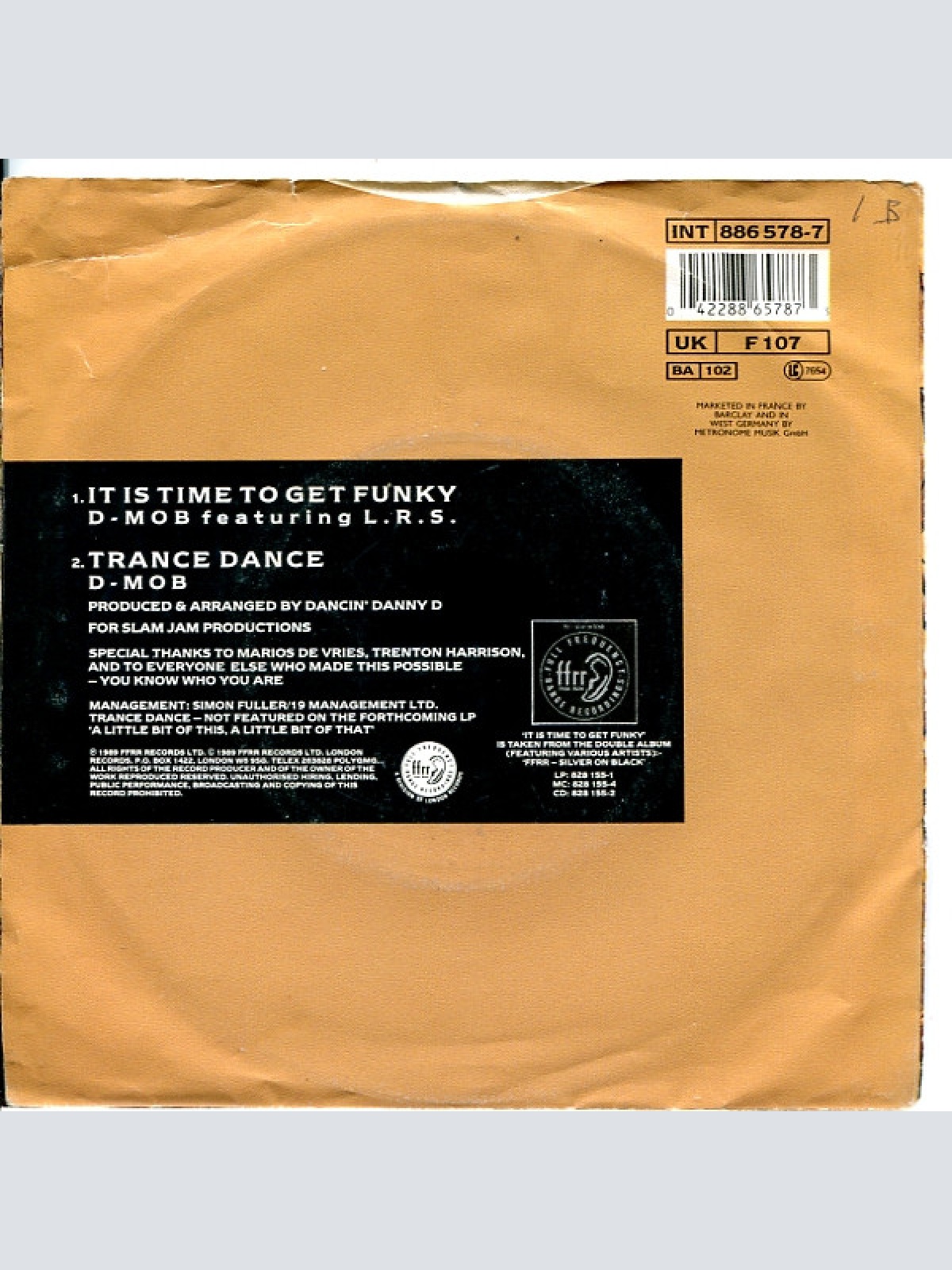 Vinyl / D•Mob* Featuring L•R•S* & D•C•Sarome* - It Is Time To Get Funky