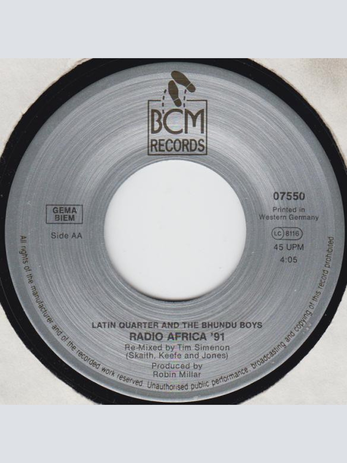 Vinyl / Latin Quarter With The Bhundu Boys* - Radio Africa (The '91 Remix Versions)