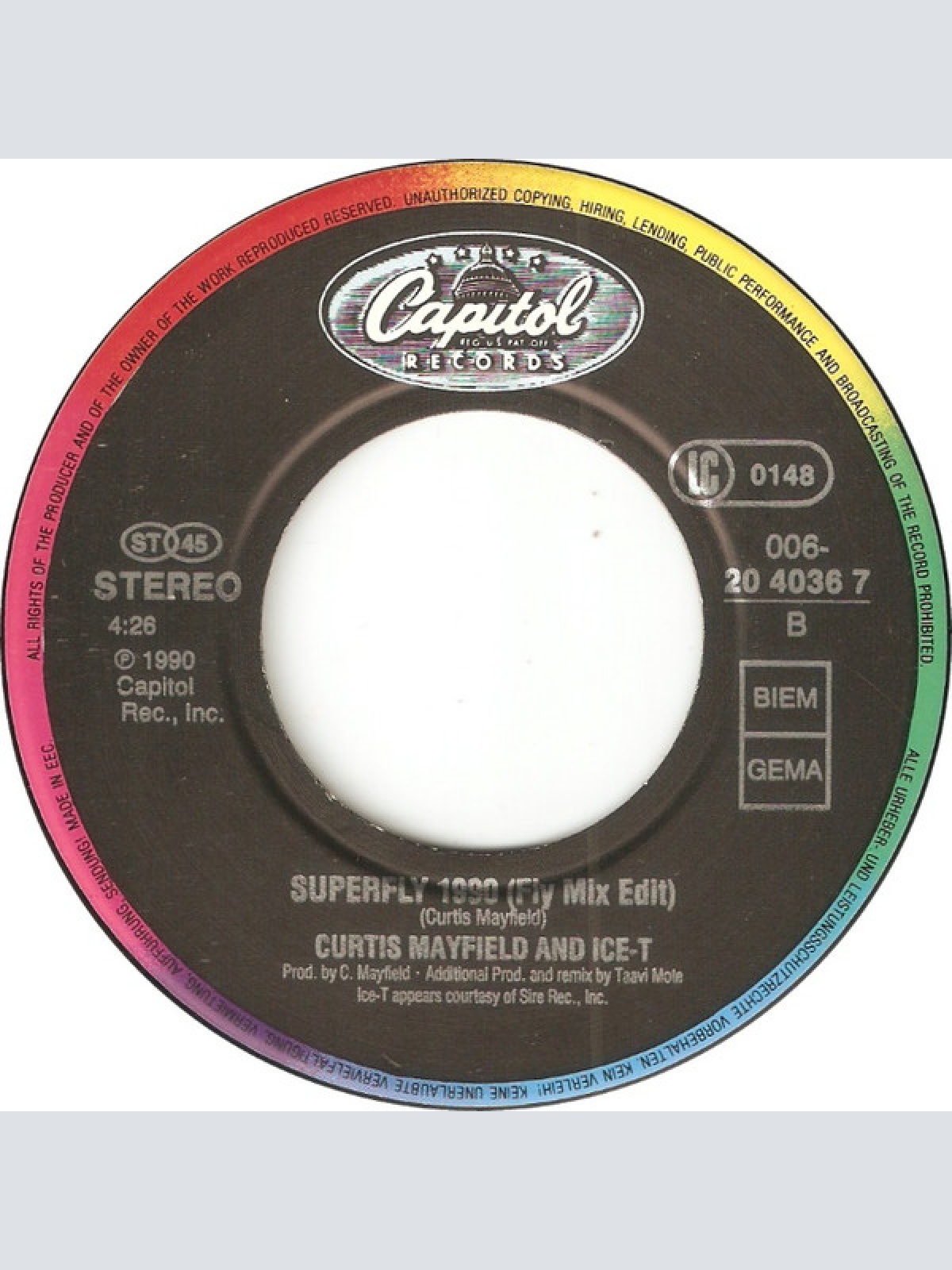 Vinyl / Curtis Mayfield And Ice-T - Superfly 1990