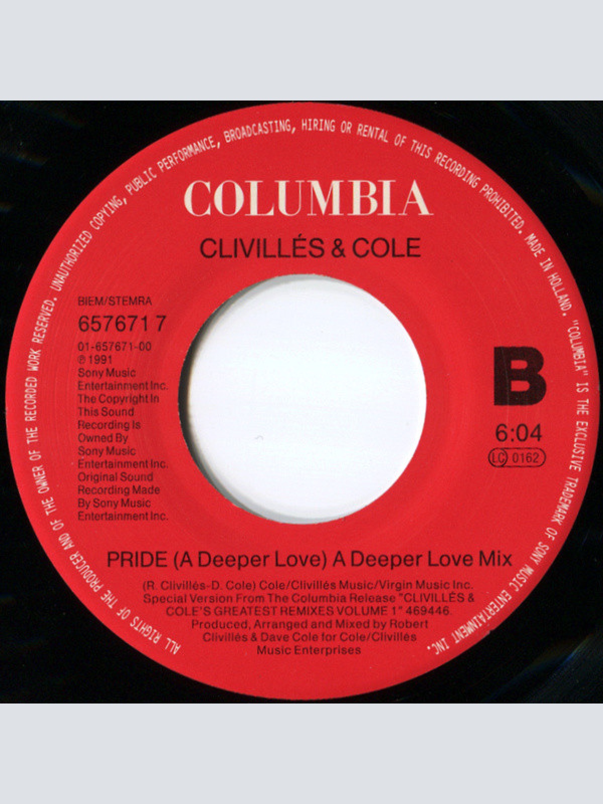 Vinyl / Clivillés & Cole - Pride (In The Name Of Love)