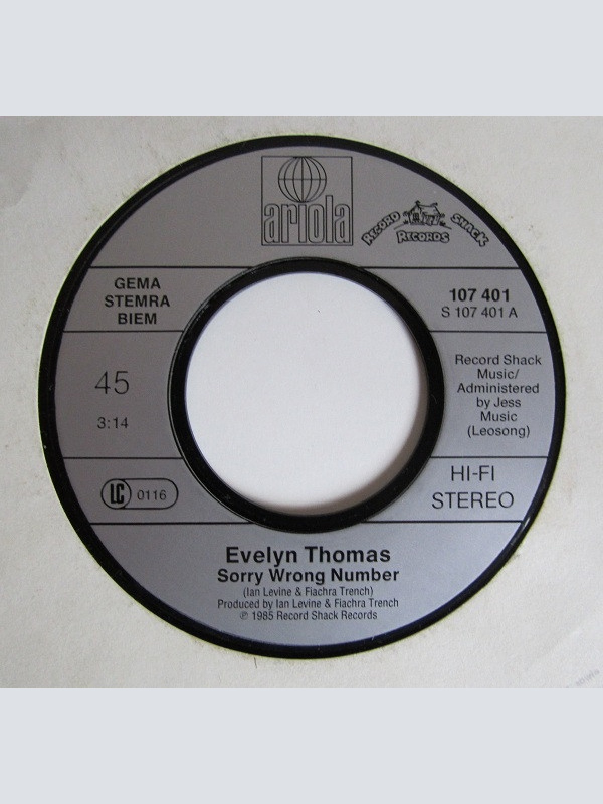 Vinyl / Evelyn Thomas - Sorry, Wrong Number