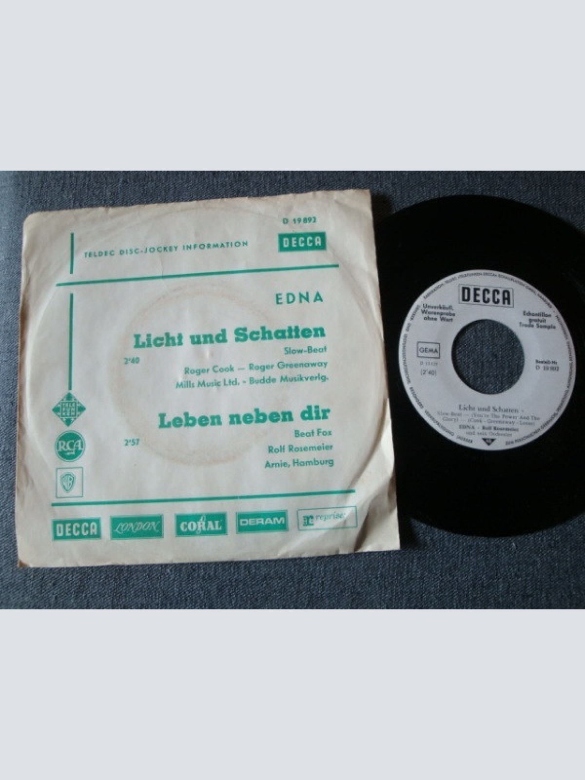 Vinyl / Edna* - Licht Und Schatten / Leben Neben Dir