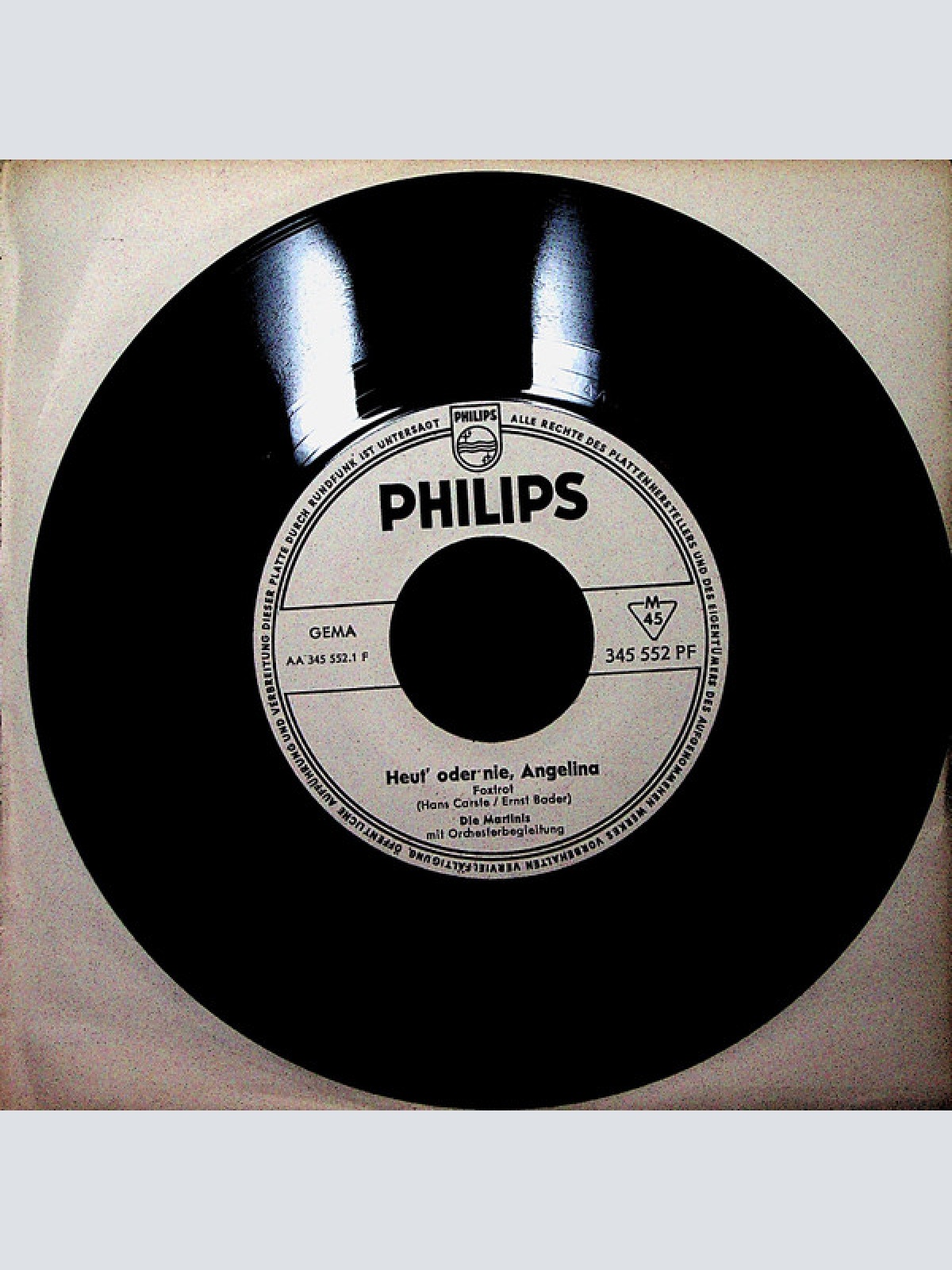 Vinyl / Die Martinis - Heut' Oder Nie, Angelina