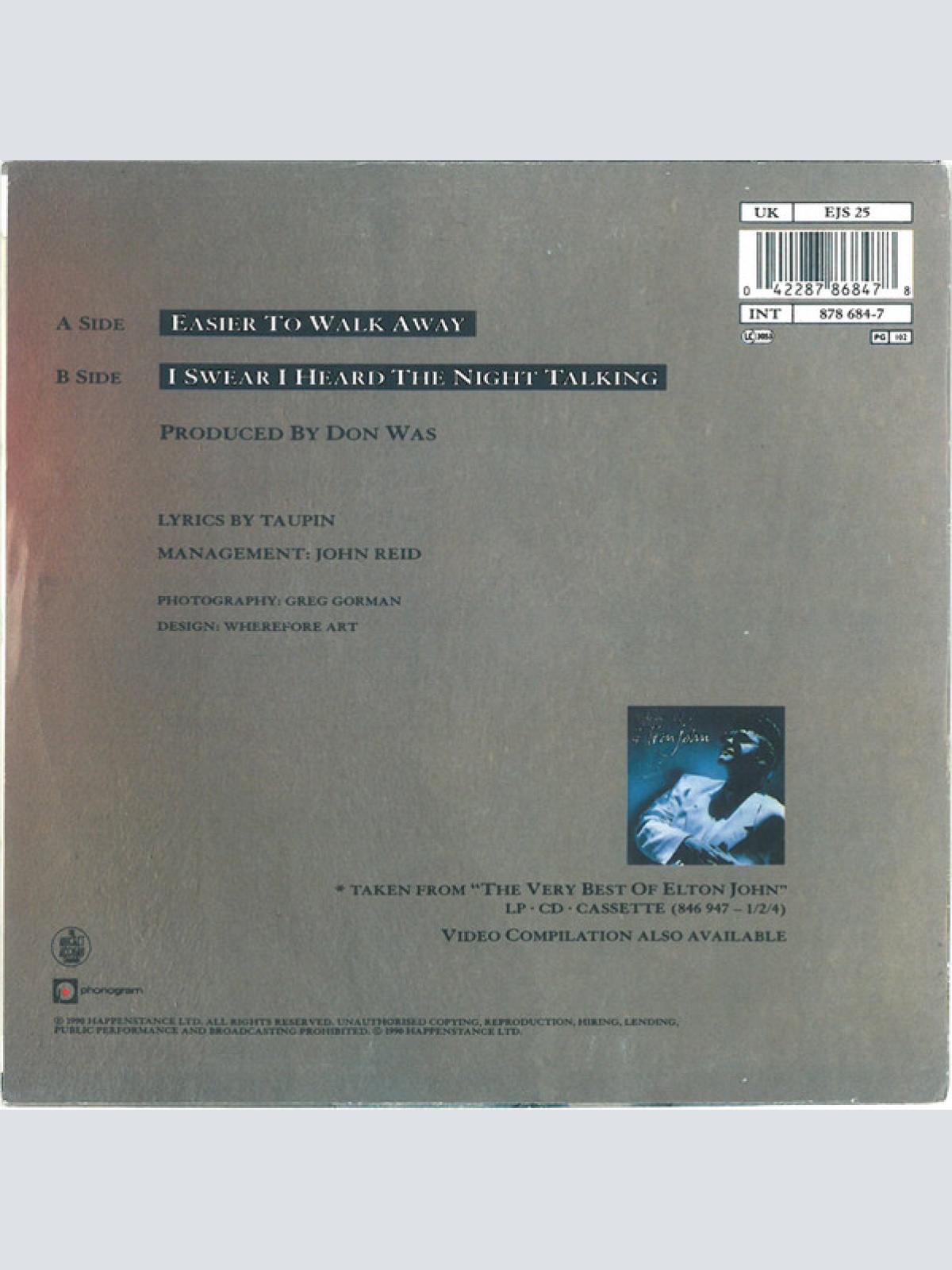 Vinyl / Elton John - Easier To Walk Away