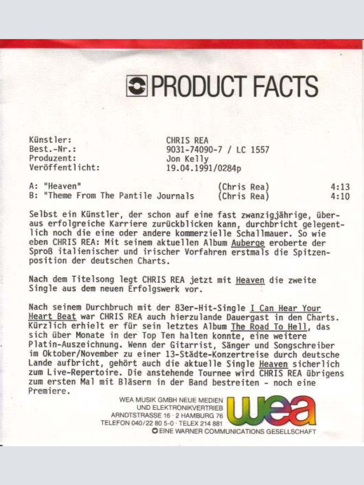 Vinyl / Chris Rea - Heaven