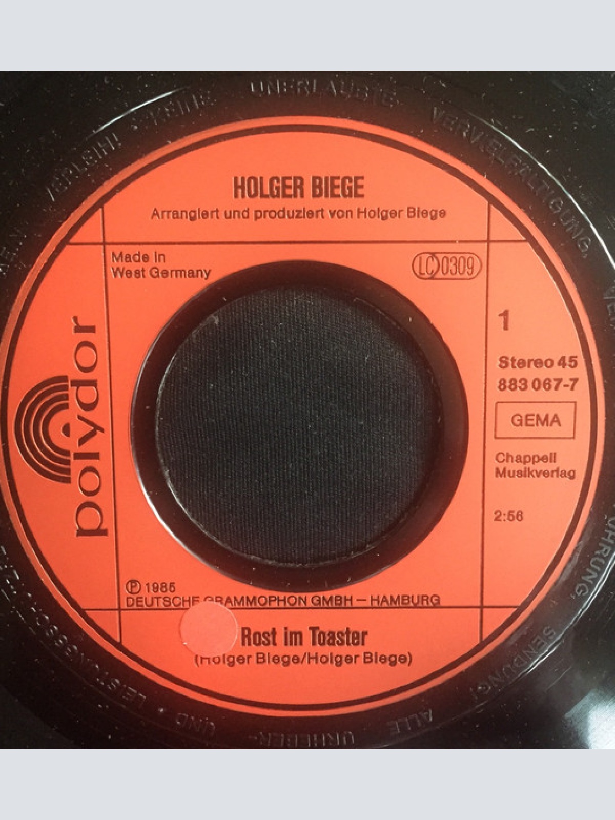 Vinyl / Holger Biege - Rost Im Toaster