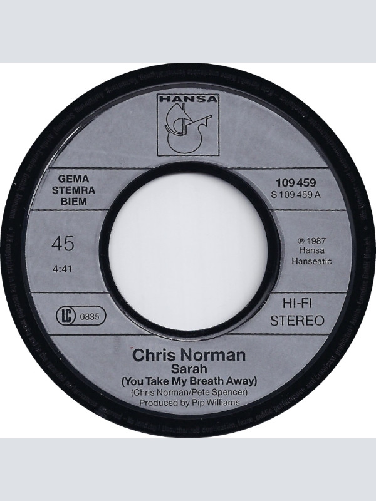 Vinyl / Chris Norman - Sarah (You Take My Breath Away)