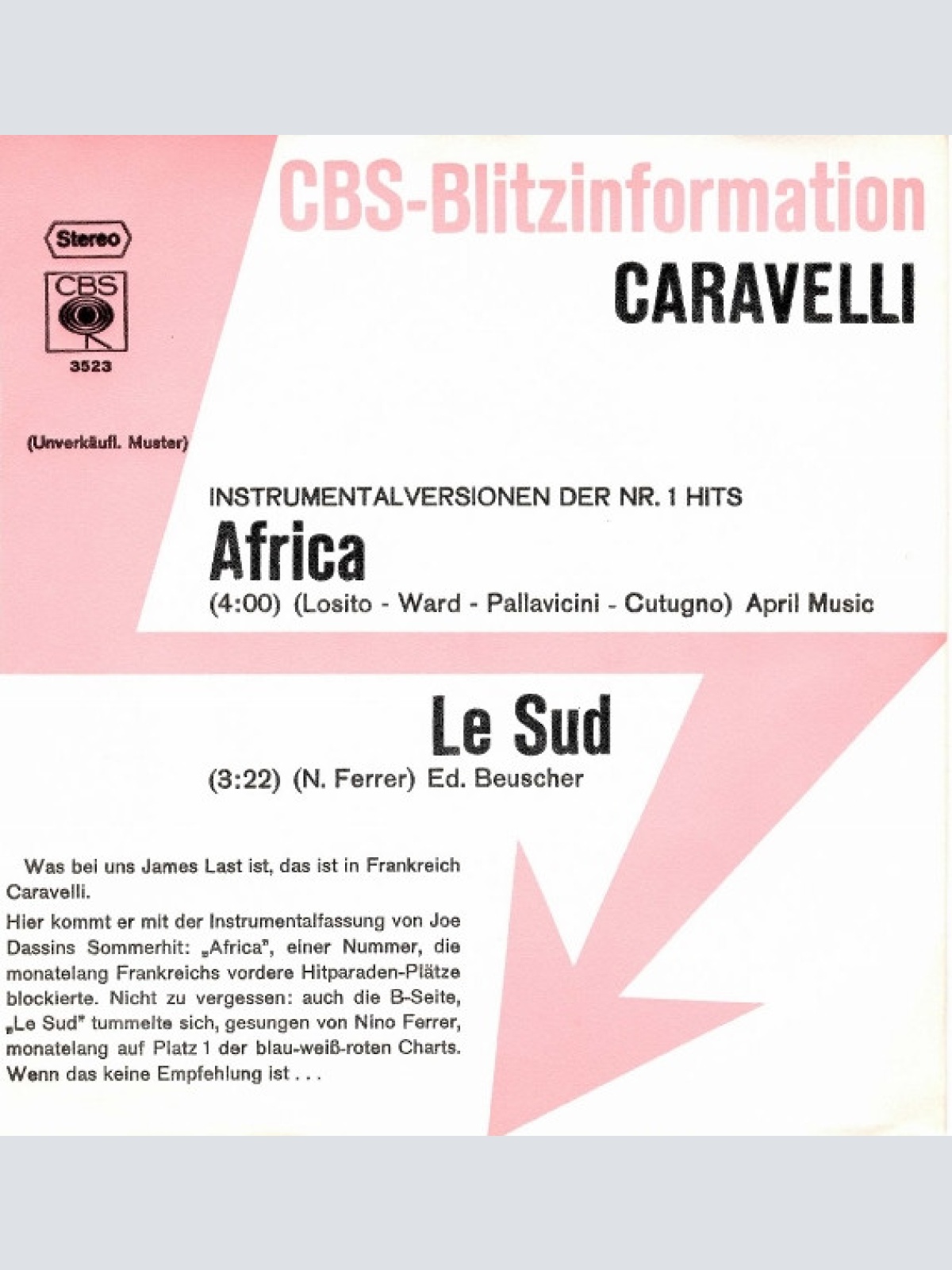 Vinyl / Caravelli - Africa
