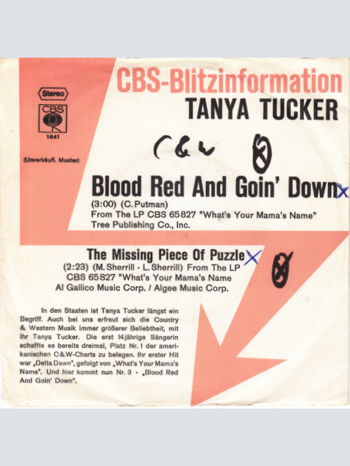 Vinyl / Tanya Tucker - Blood Red And Goin' Down