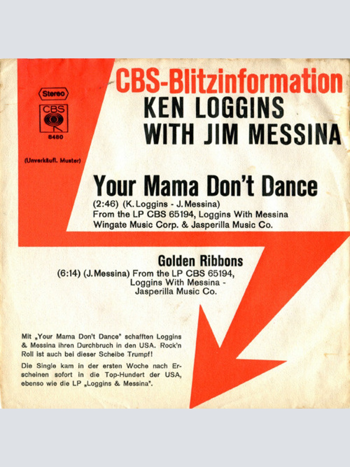 Vinyl / Kenny Loggins With Jim Messina* - Your Mama Don't Dance