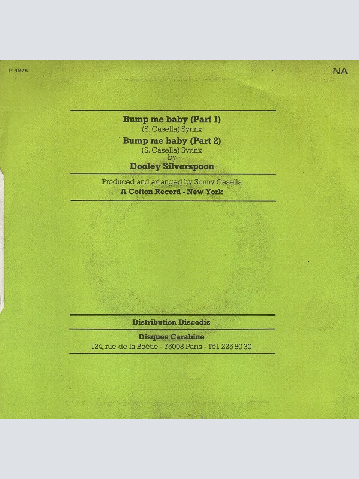 Vinyl / Dooley Silverspoon - Bump Me Baby