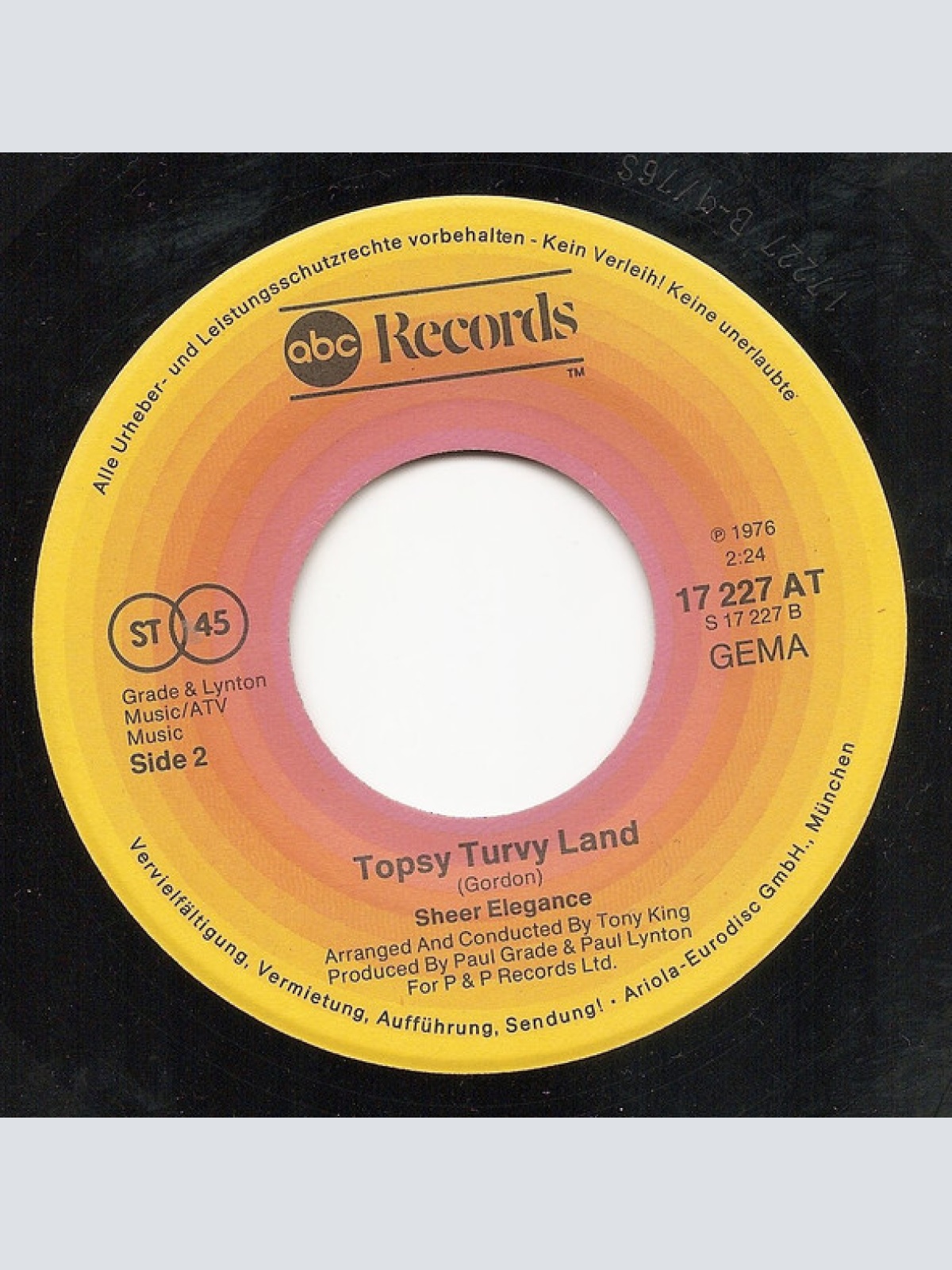 Vinyl / Sheer Elegance - It's Temptation