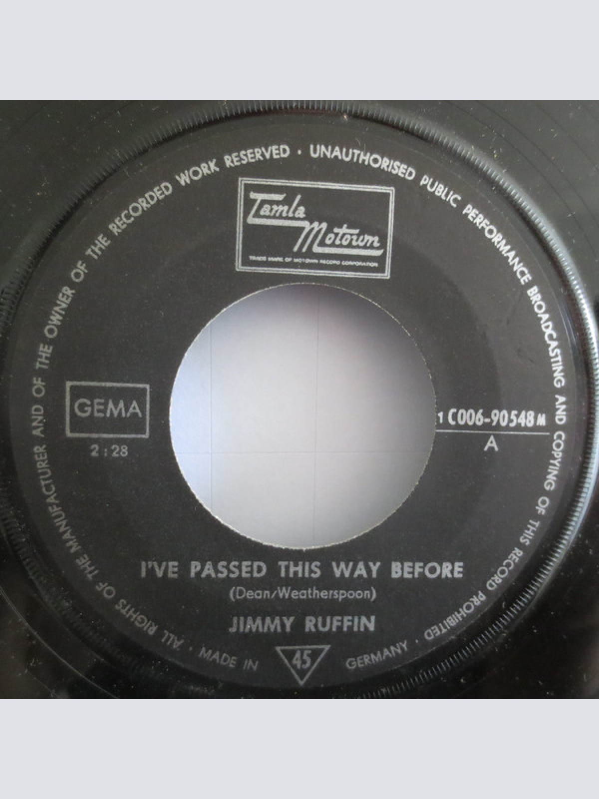 Vinyl / Jimmy Ruffin - I've Passed This Way Before / Tomorrow's Tears