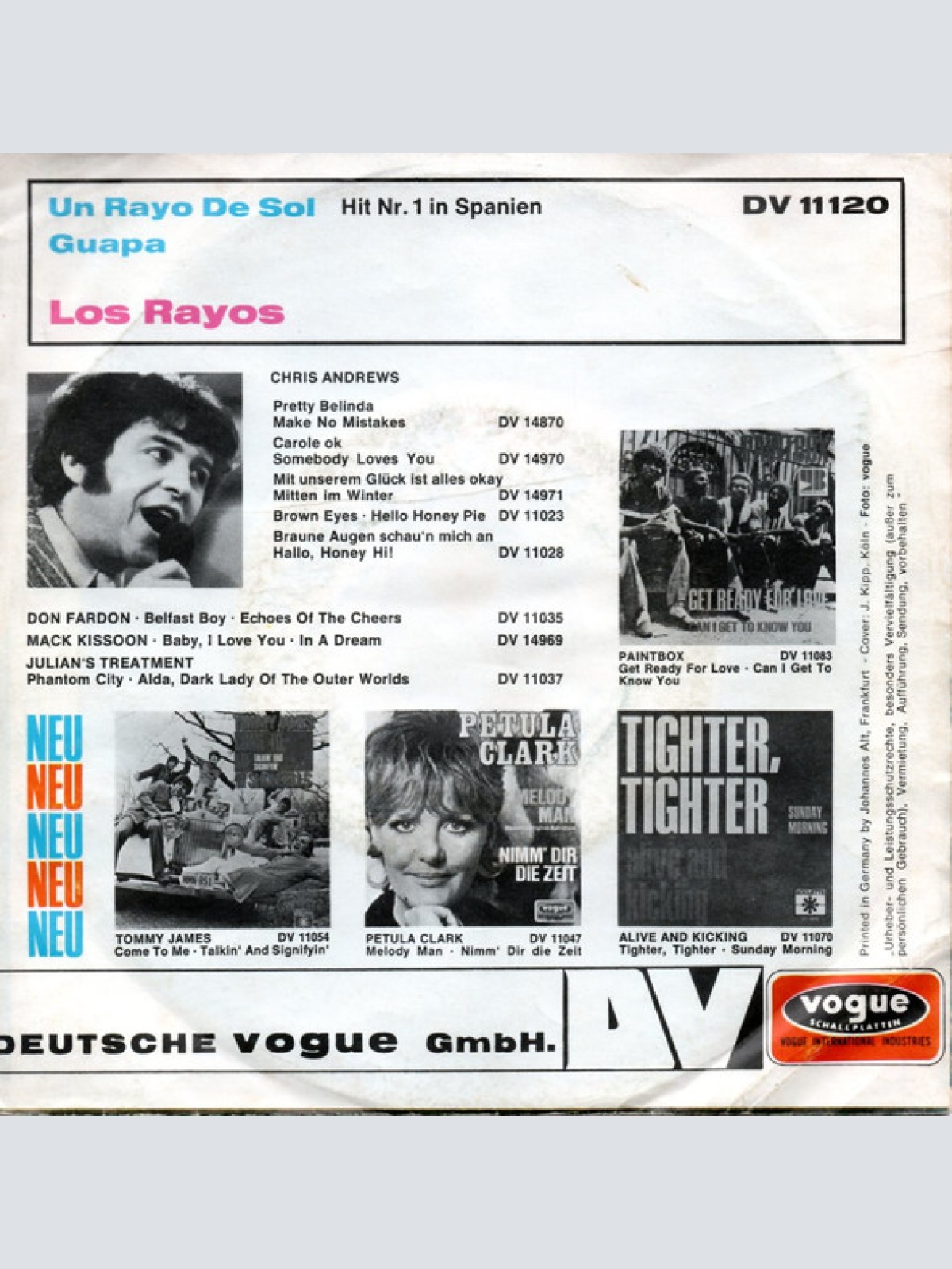 Vinyl / Los Rayos - Un Rayo Del Sol