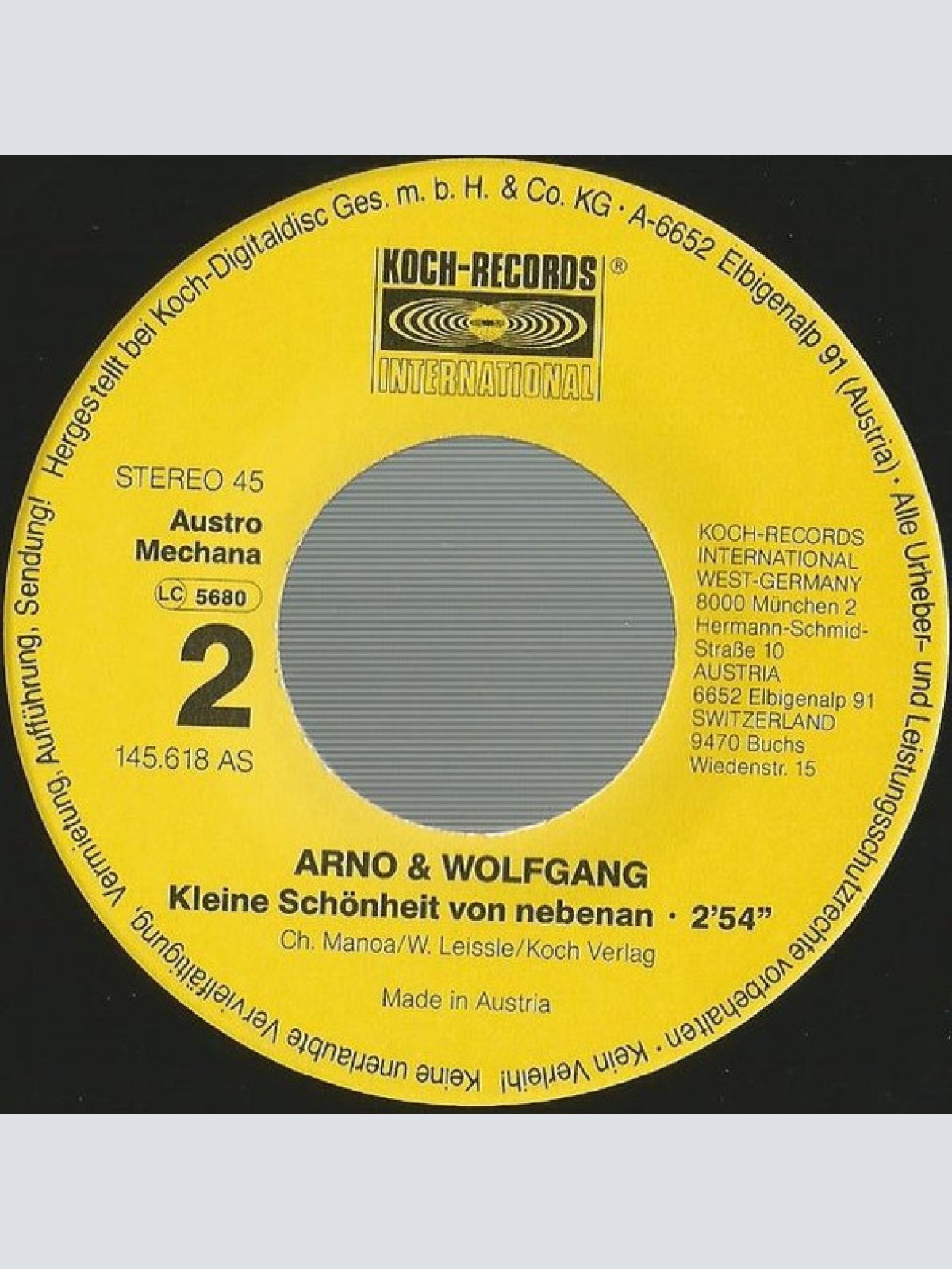 Vinyl / Arno & Wolfgang - Andiamo Cara Mia