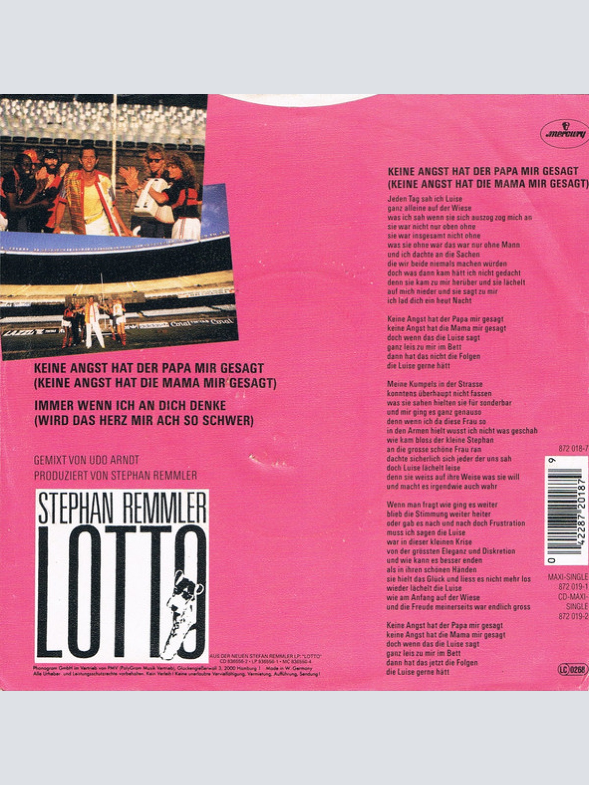 Vinyl / Stephan Remmler - Keine Angst Hat Der Papa Mir Gesagt (Keine Angst Hat Die Mama Mir Gesagt)
