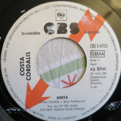 Vinyl / Costa Cordalis - Anita