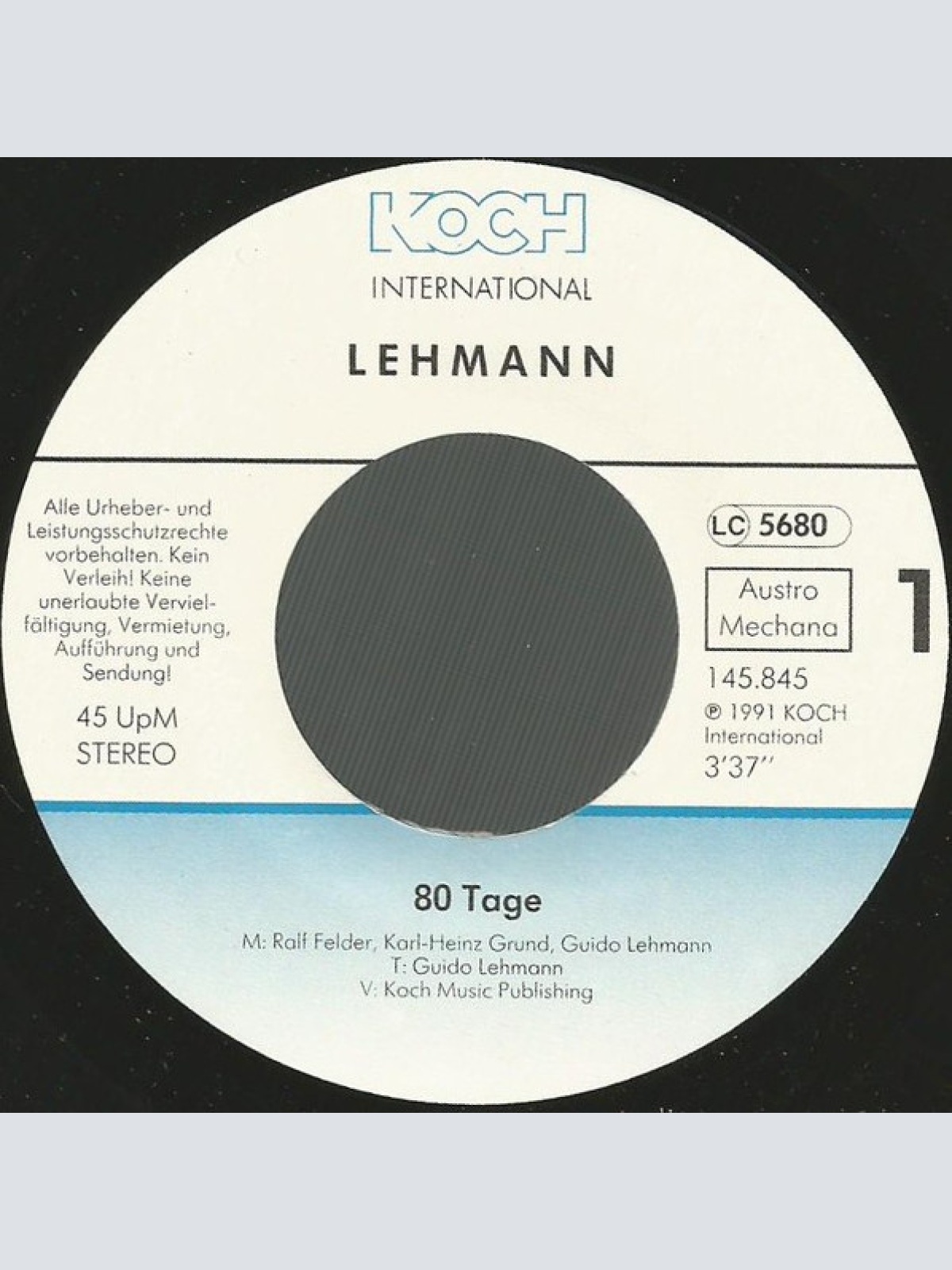 Vinyl / Guido Lehmann - 80 Tage