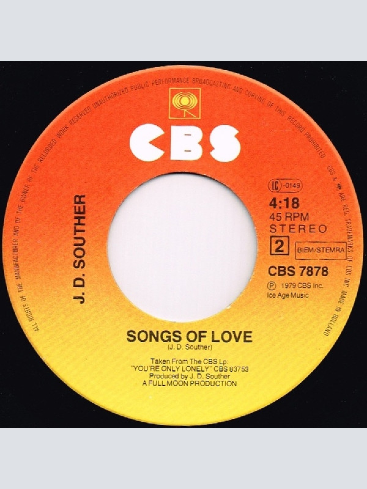 Vinyl / J. D. Souther* - You're Only Lonely