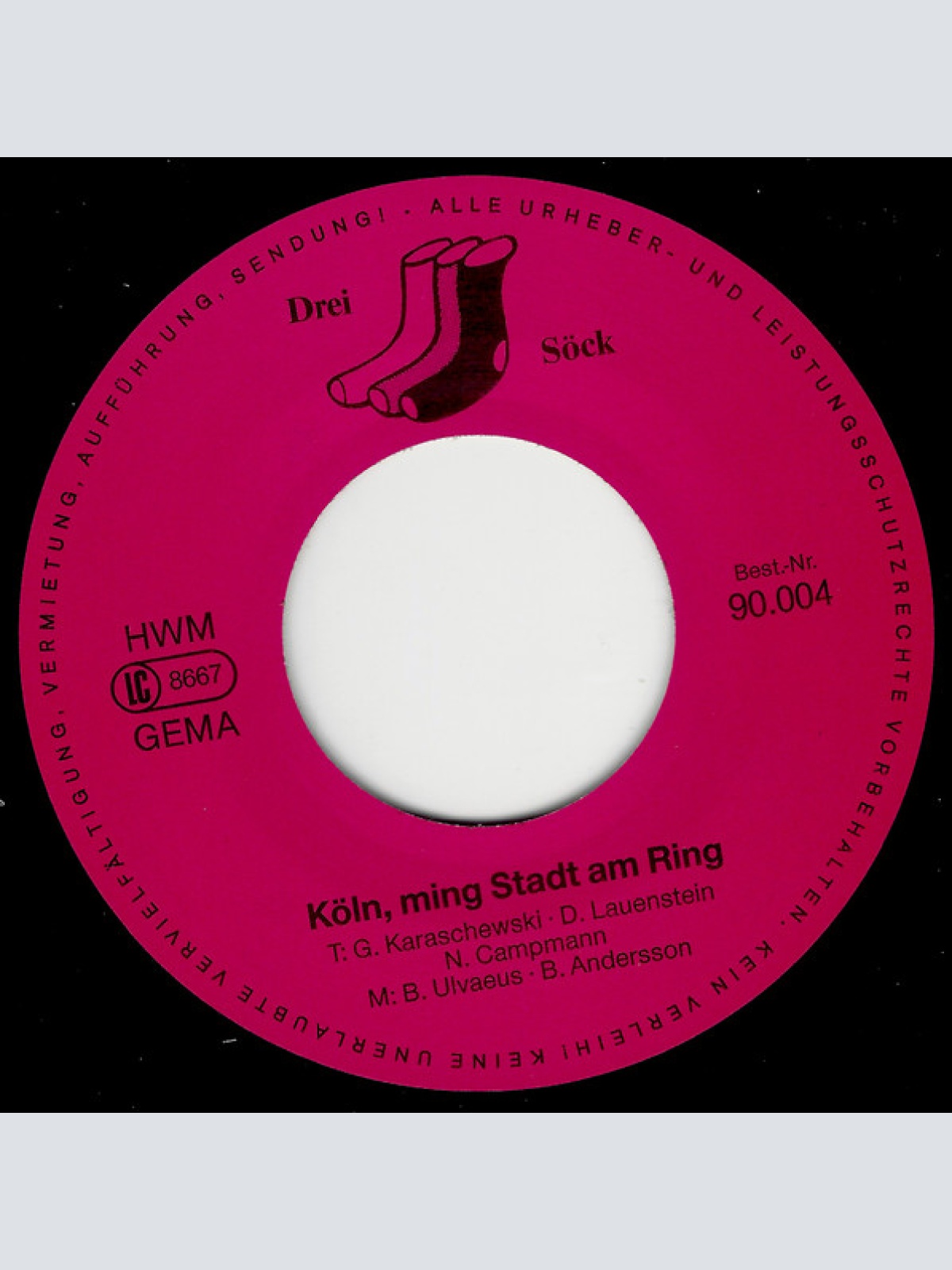 Vinyl / Drei Söck* - Köln Ming Stadt Am Ring.