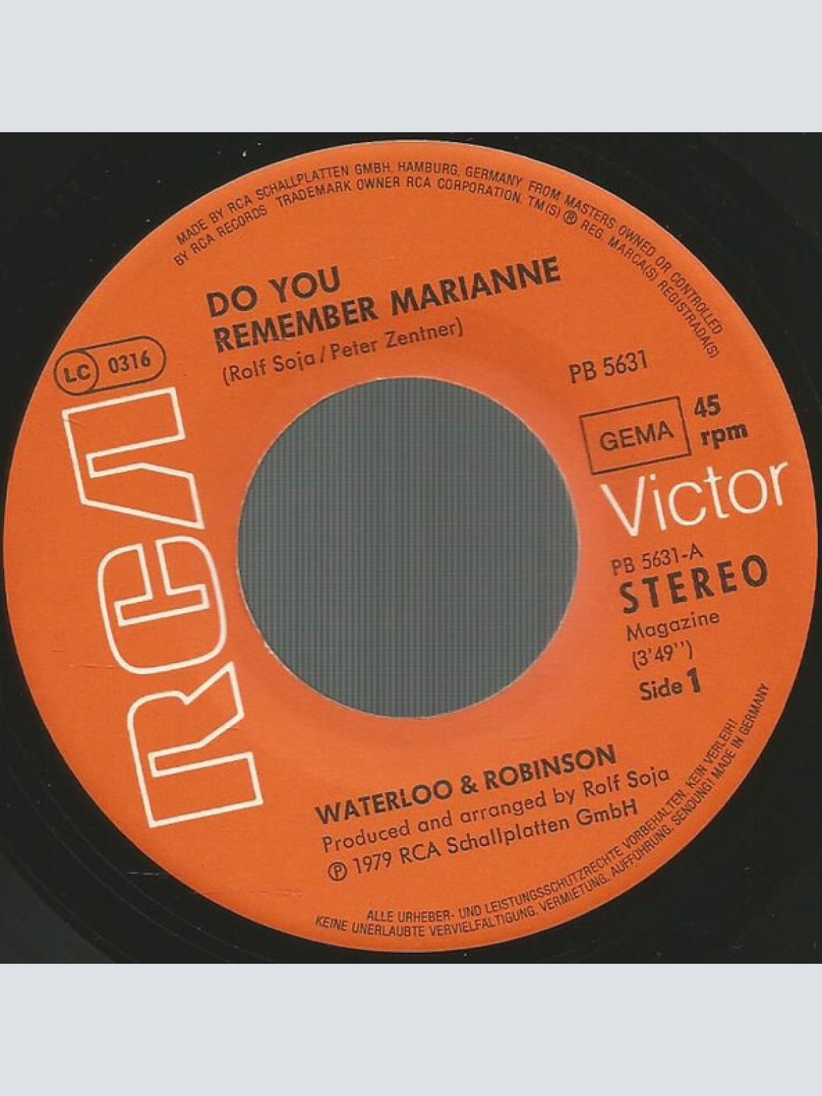 Vinyl / Waterloo & Robinson - Do You Remember Marianne