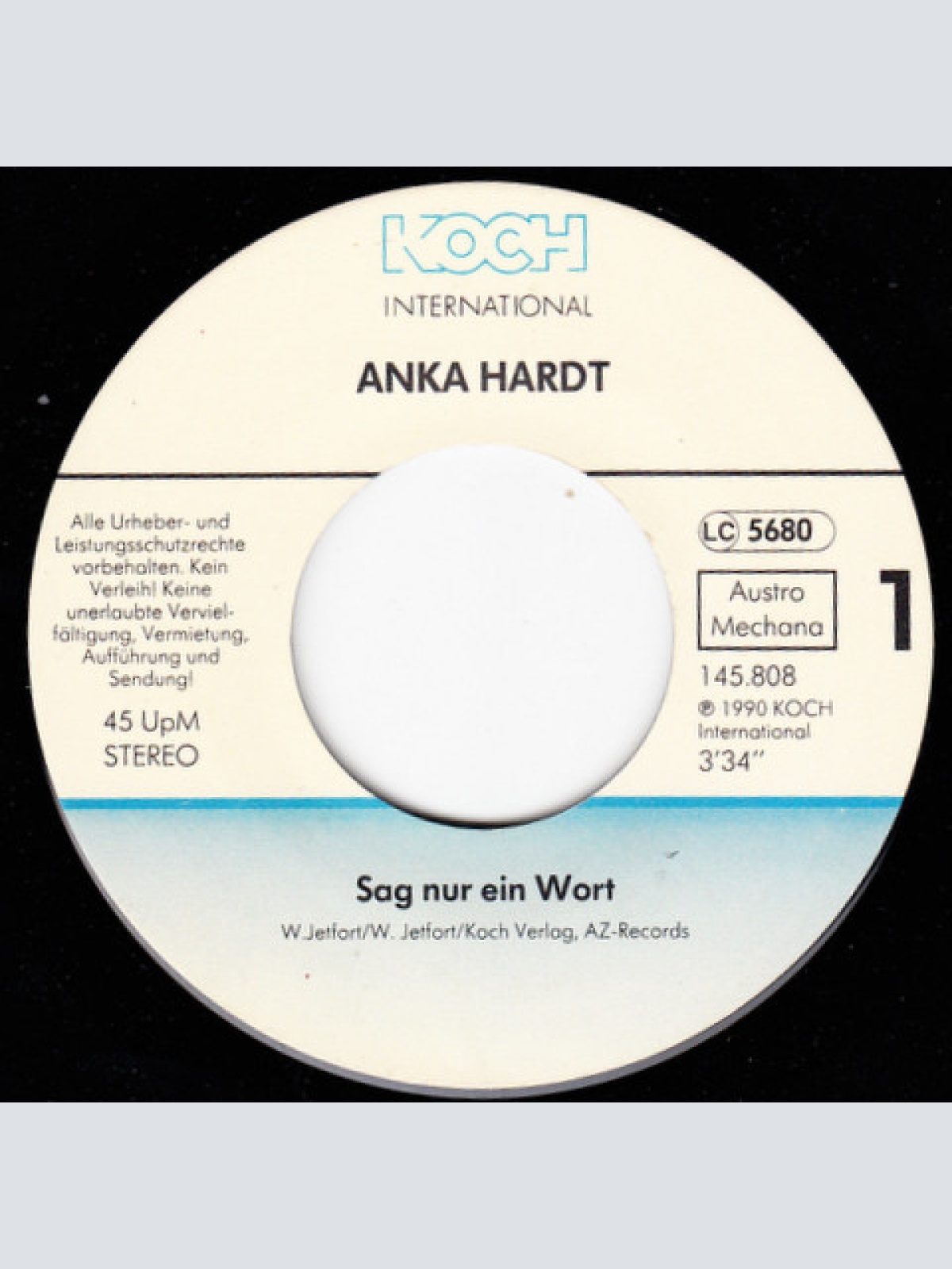 Vinyl / Anka Hardt - Sag Nur Ein Wort