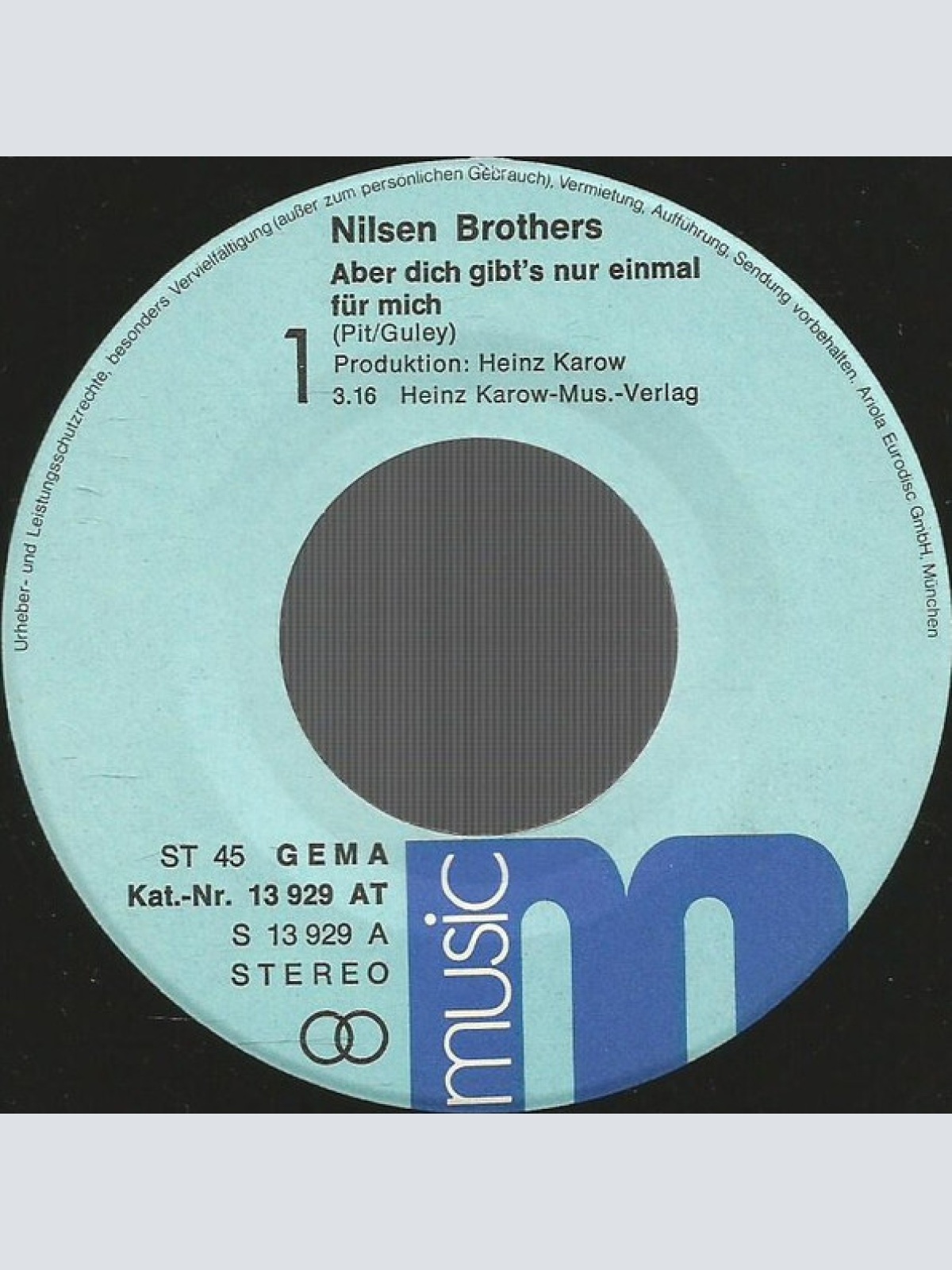 Vinyl / Nilsen Brothers* - Aber Dich Gibt's Nur Einmal Für Mich
