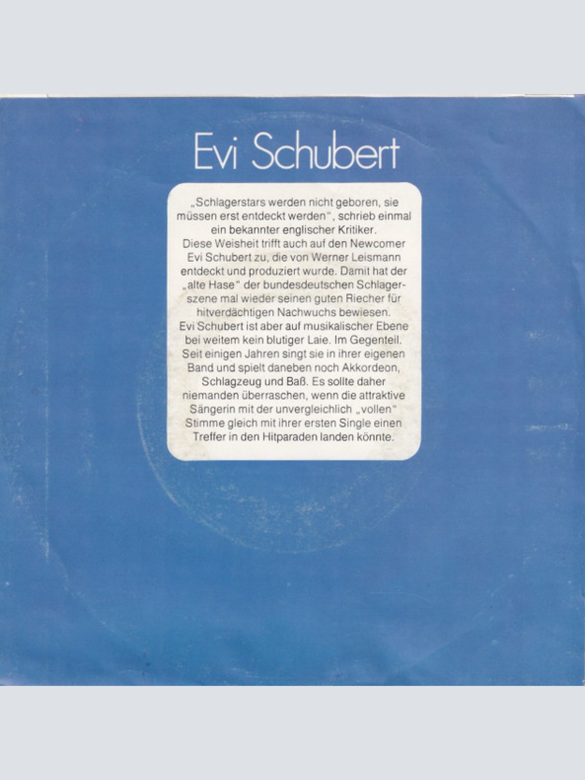 Vinyl / Evi Schubert* - Stehst Du In Meinen Karten