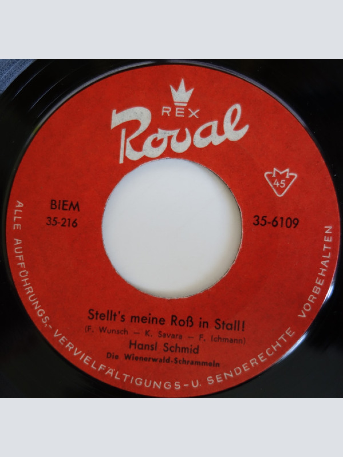 Vinyl / Hansl Schmid - Stellt´s Meine Roß In´ Stall