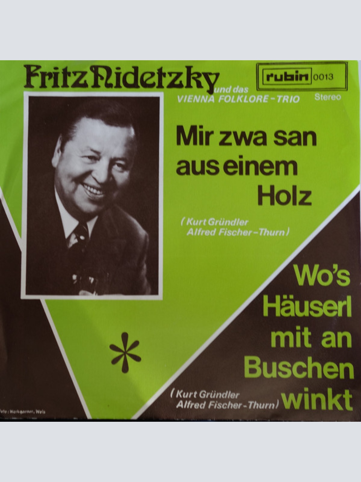 Vinyl / Fritz Nidetzky - Mir Zwa San Aus Einem Holz