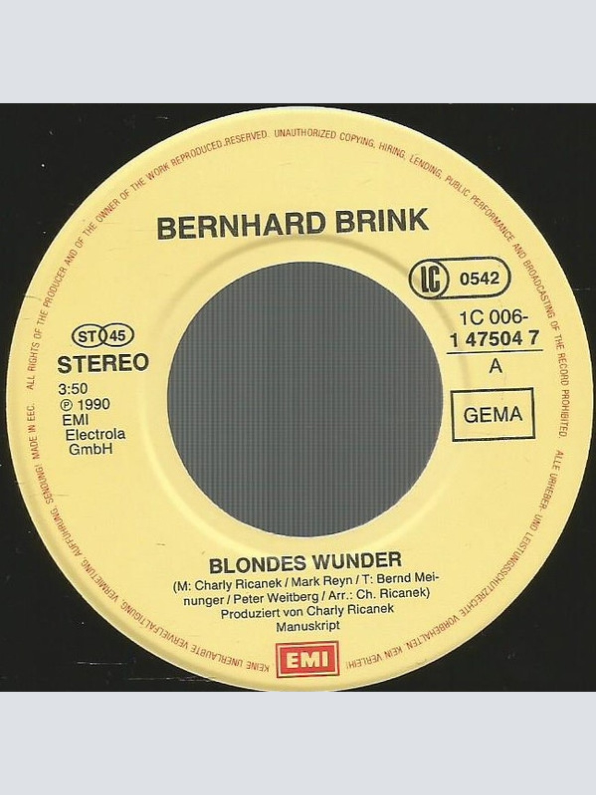 Vinyl / Bernhard Brink - Blondes Wunder